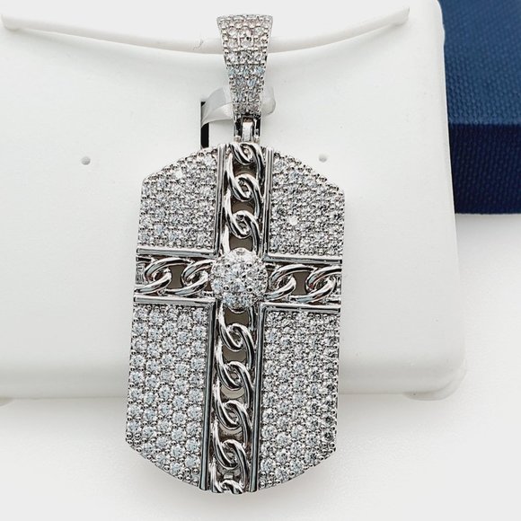 "925 Sterling Silver Plated CZ Pendant, EVBRS343 - Picture 3 of 9